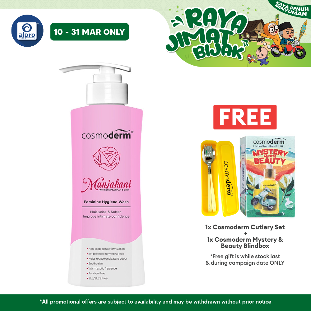 Cosmoderm Manjakani Hygiene Wash 375ml Cosmoderm