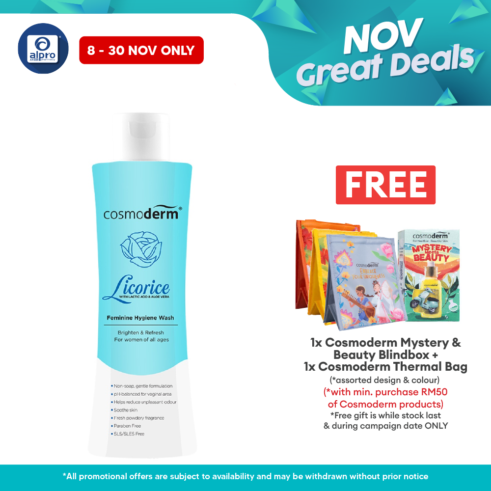 Cosmoderm Soothing Feminine Hygiene Wash 150ml Alpro Pharmacy