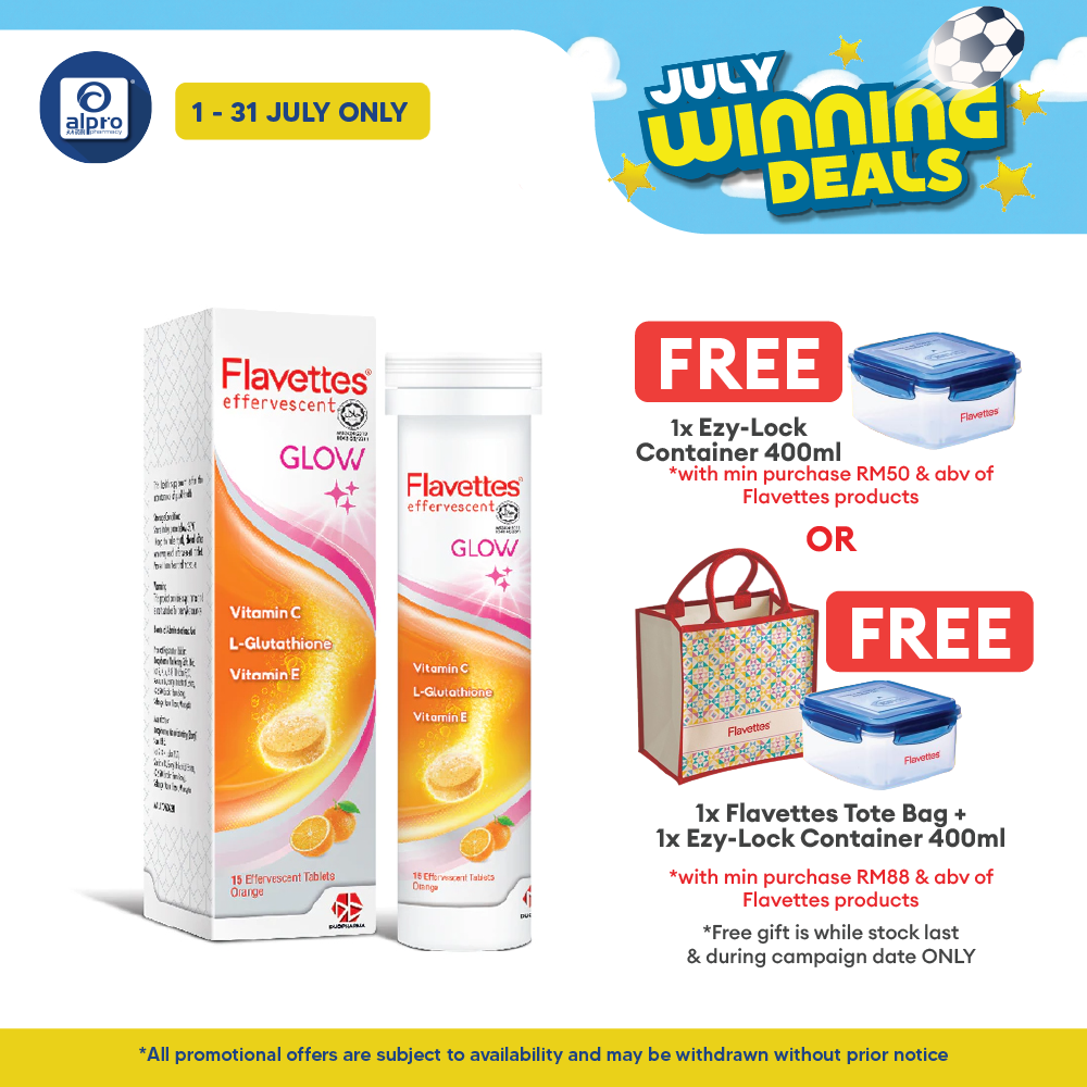 Flavettes Glow Effervescent Vitamin C 15s | Skin Brightening Flavettes