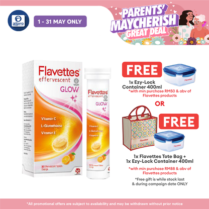 Flavettes Glow Effervescent 30s | Anti-Aging & Skin Brightening Flavettes