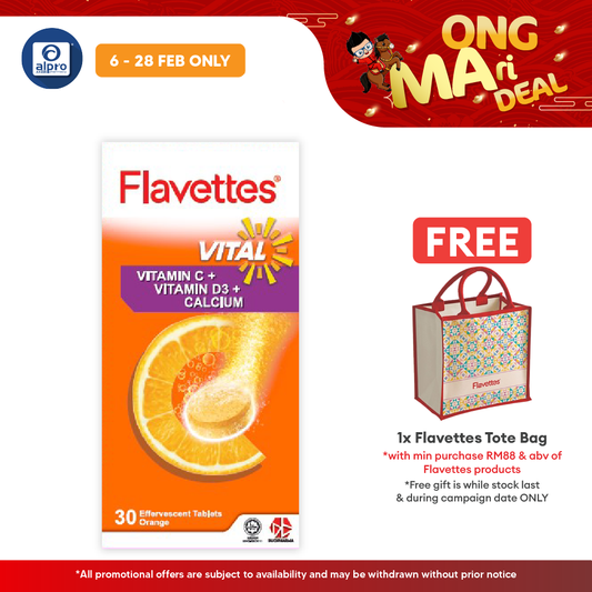 Flavettes Vital Effervescent Orange 30s | Bone Health Flavettes