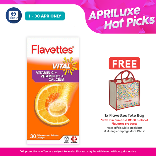 Flavettes Vital Effervescent Orange 30s | Bone Health Flavettes