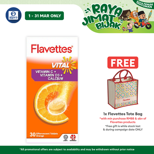 Flavettes Vital Effervescent Orange 30s | Bone Health Flavettes