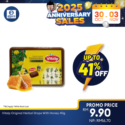 Vitalp Original Herbal Drops With Honey 40g Vitalp