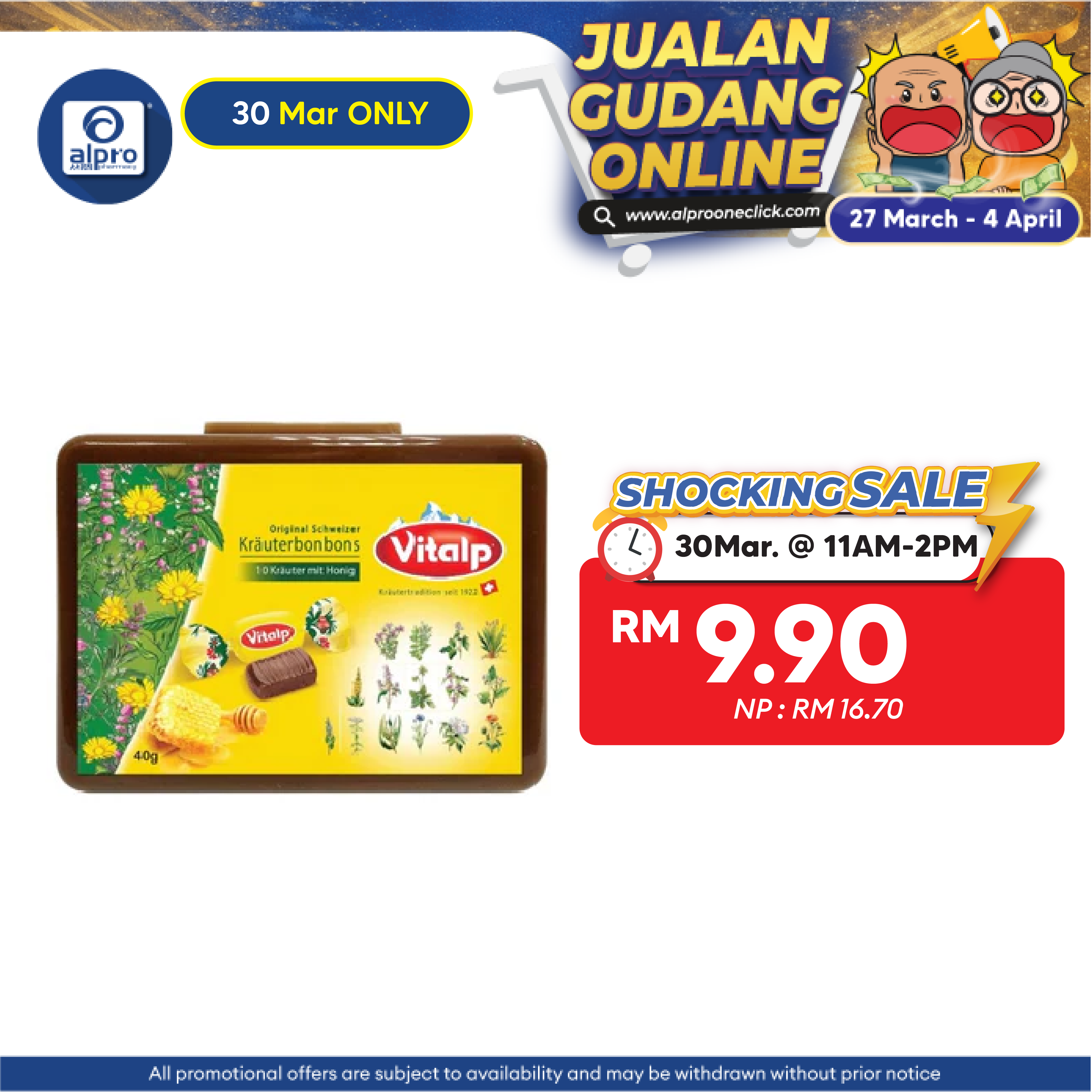 Vitalp Original Herbal Drops With Honey 40g Vitalp