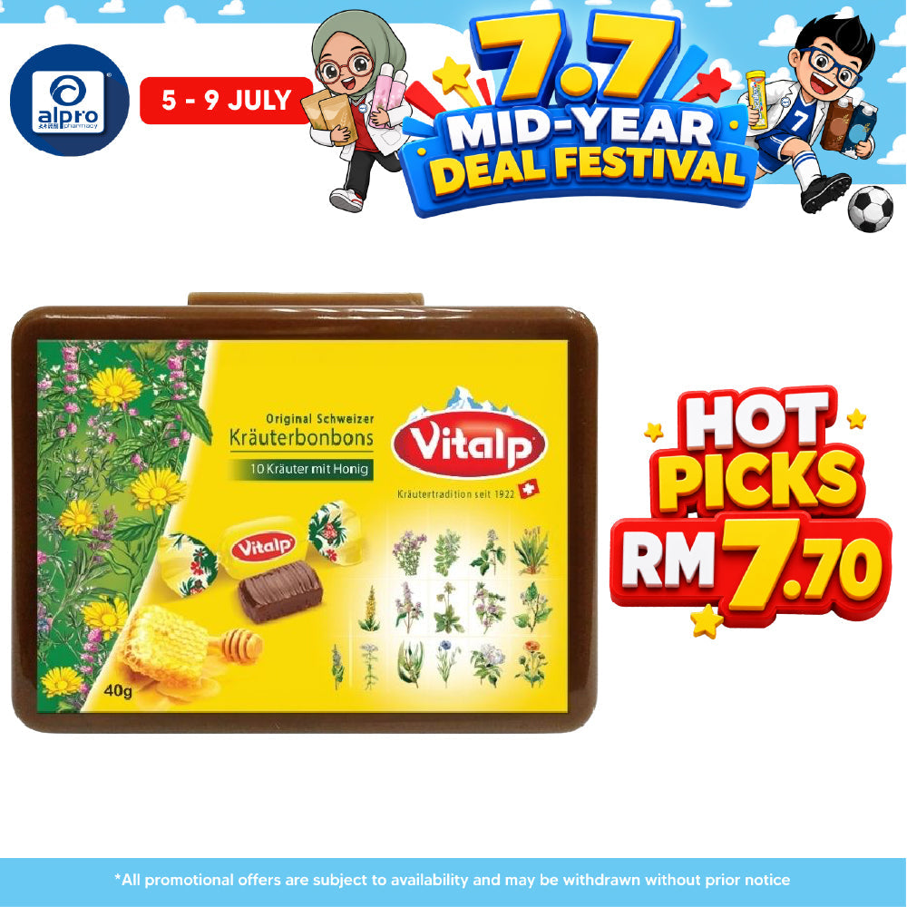 Vitalp Original Herbal Drops With Honey 40g Vitalp