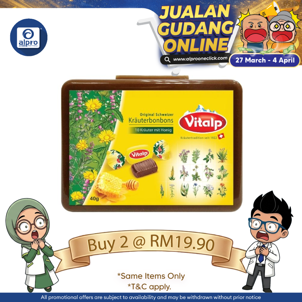 Vitalp Original Herbal Drops With Honey 40g