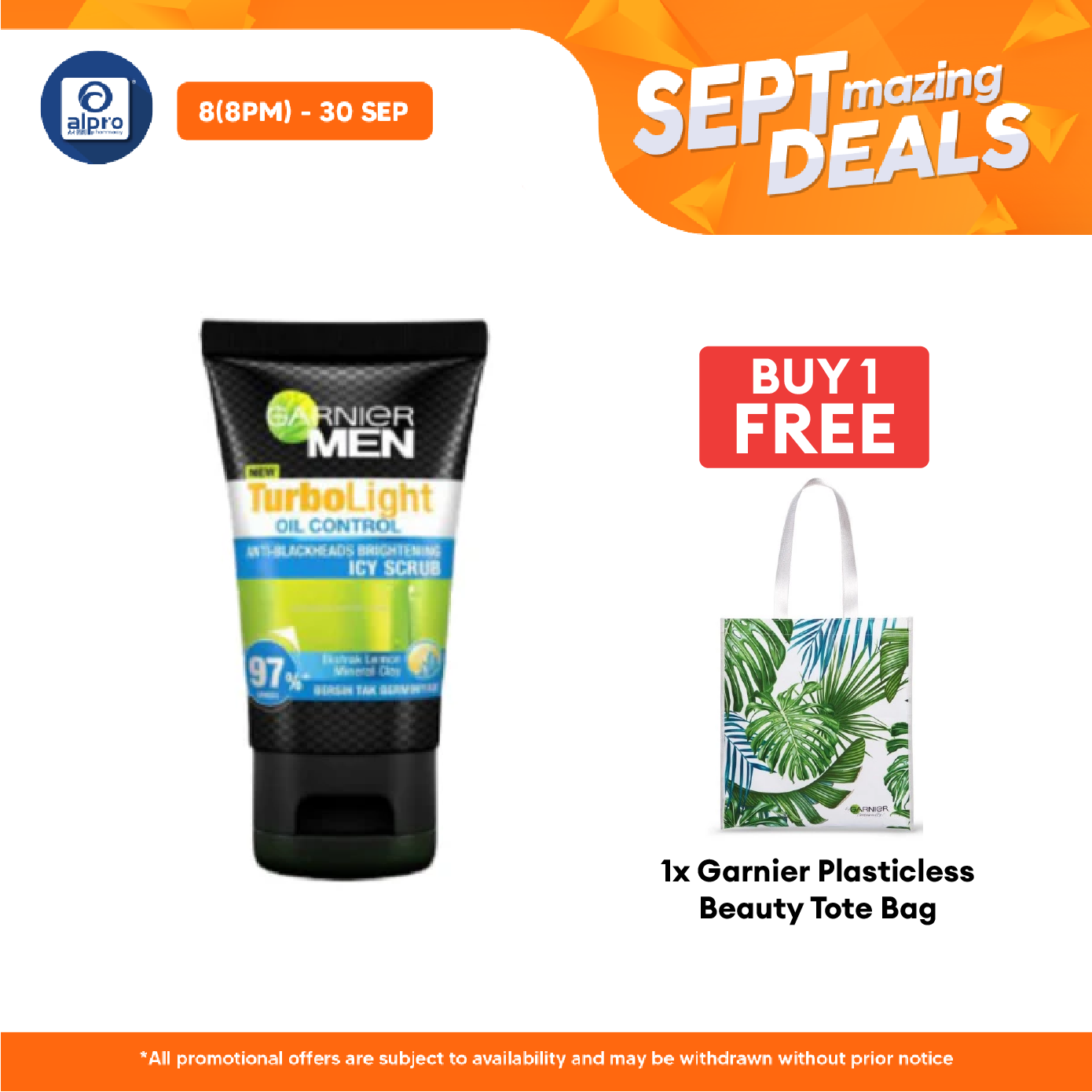 Garnier Men Turbolight Oil Control Icy Scrub 150ml Garnier
