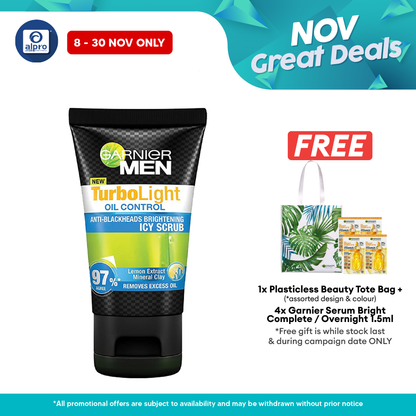 Garnier Men Turbolight Oil Control Icy Scrub 150ml Garnier