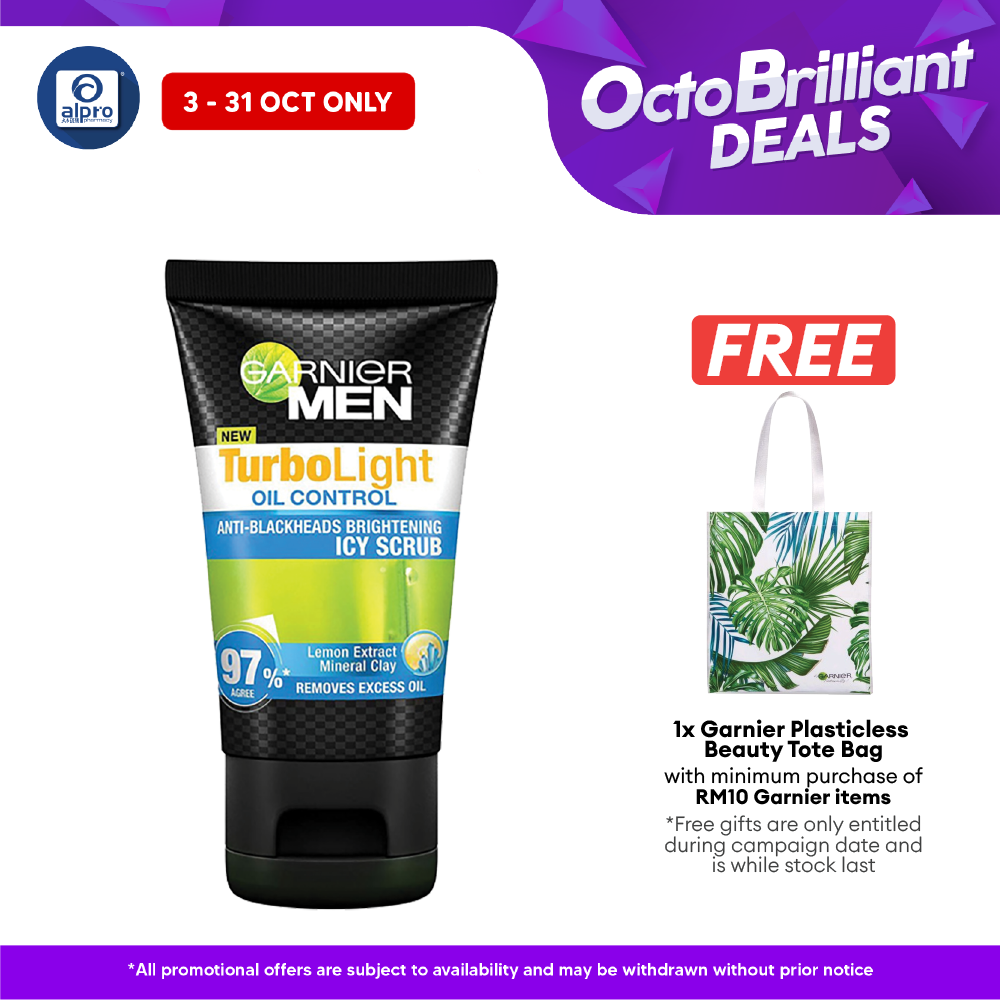 Garnier Men Turbolight Oil Control Icy Scrub 150ml Garnier