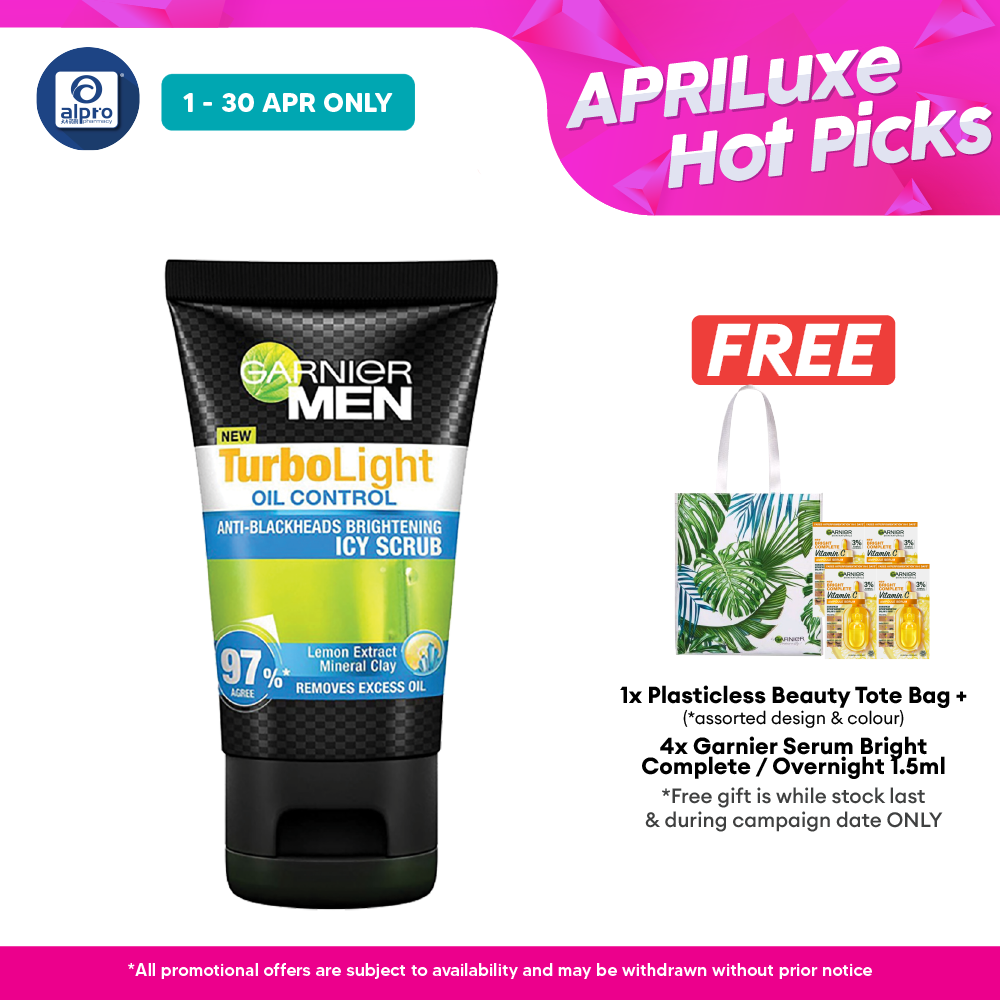 Garnier Men Turbolight Oil Control Icy Scrub 150ml Garnier