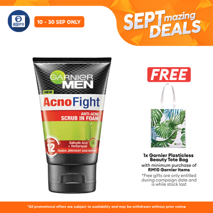 Garnier Men Acno Fight Anti Acne Scrub In Foam 150ml Alpro Pharmacy