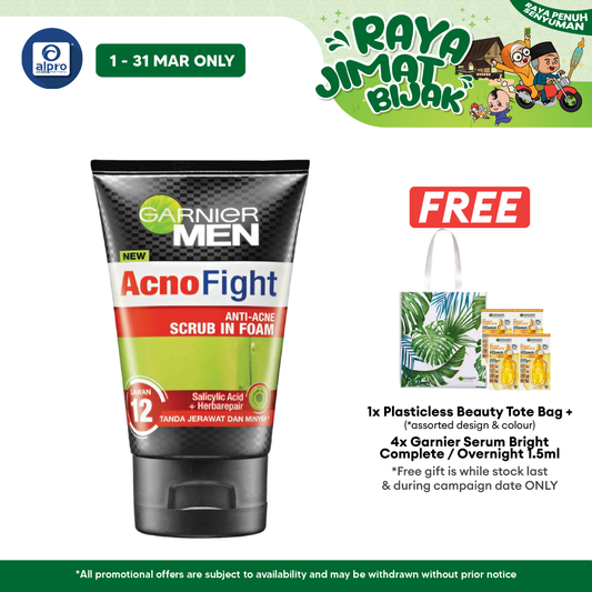 Garnier Men Acno Fight Anti Acne Scrub In Foam 150ml Garnier