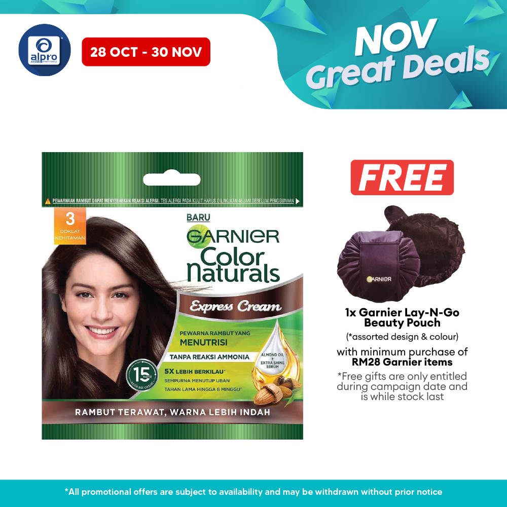 Garnier Colour Naturals Express Cream3.0 Coklat Gelap Alpro Pharmacy