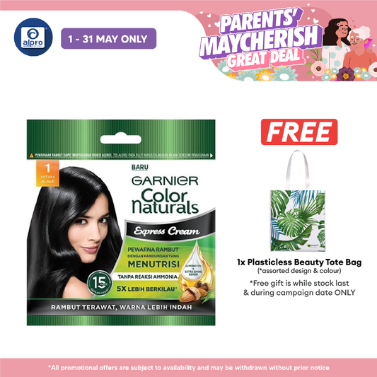 Garnier Colour Naturals Express Cream 1.0 Hitam Alami 20ml+20g Alpro Pharmacy