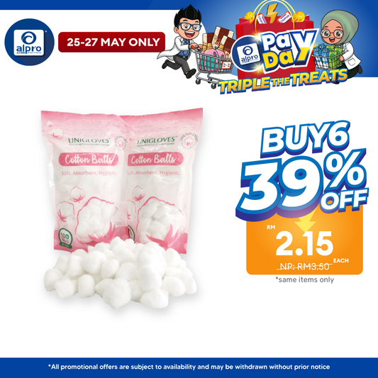 Unigloves Cotton Wool Ball 100s | Good Absorbent Unigloves