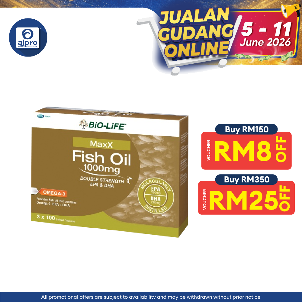 Bio-life Maxx Fish Oil 1000mg 3x100s | Support the Body System Bio-life