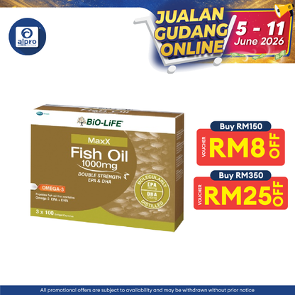 Bio-life Maxx Fish Oil 1000mg 3x100s | Support the Body System Bio-life