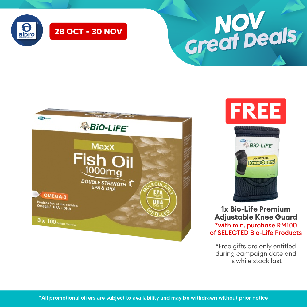 Bio-life Maxx Fish Oil 1000mg 3x100s | Support the Body System Bio-life