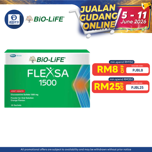 Bio-Life Flexsa 1500mg 30s | Orange Flavour Bio-life