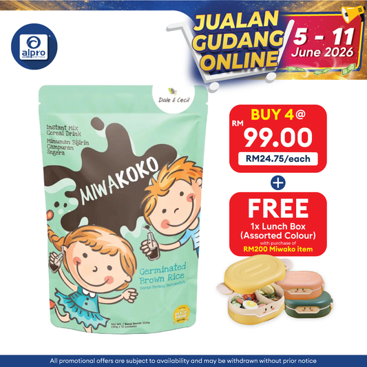 Miwakoko Choco Milk 10x30g | For Children Age 1 Year Old & Above Miwako
