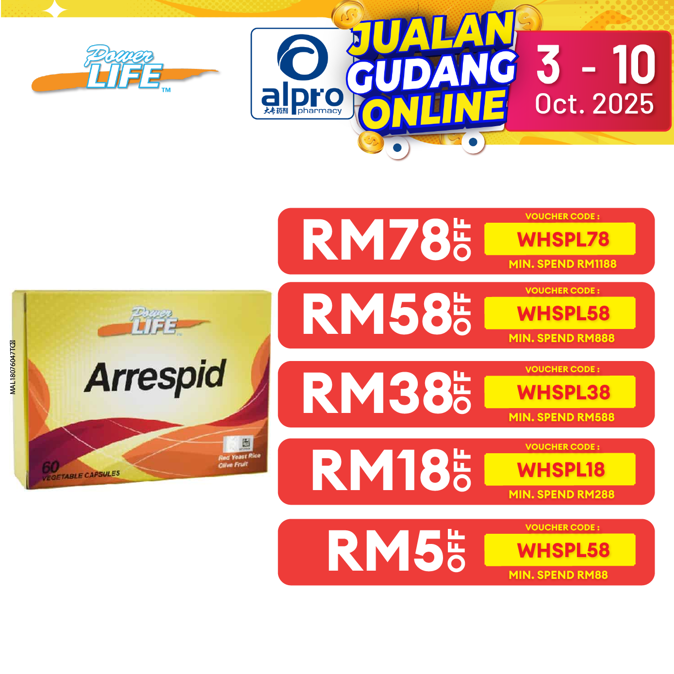 Powerlife Arrespid 60s | For General Health Maintainence Powerlife