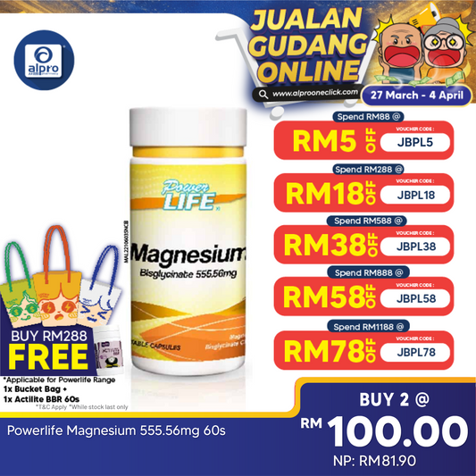 Powerlife Magnesium 555.56mg 60s Powerlife