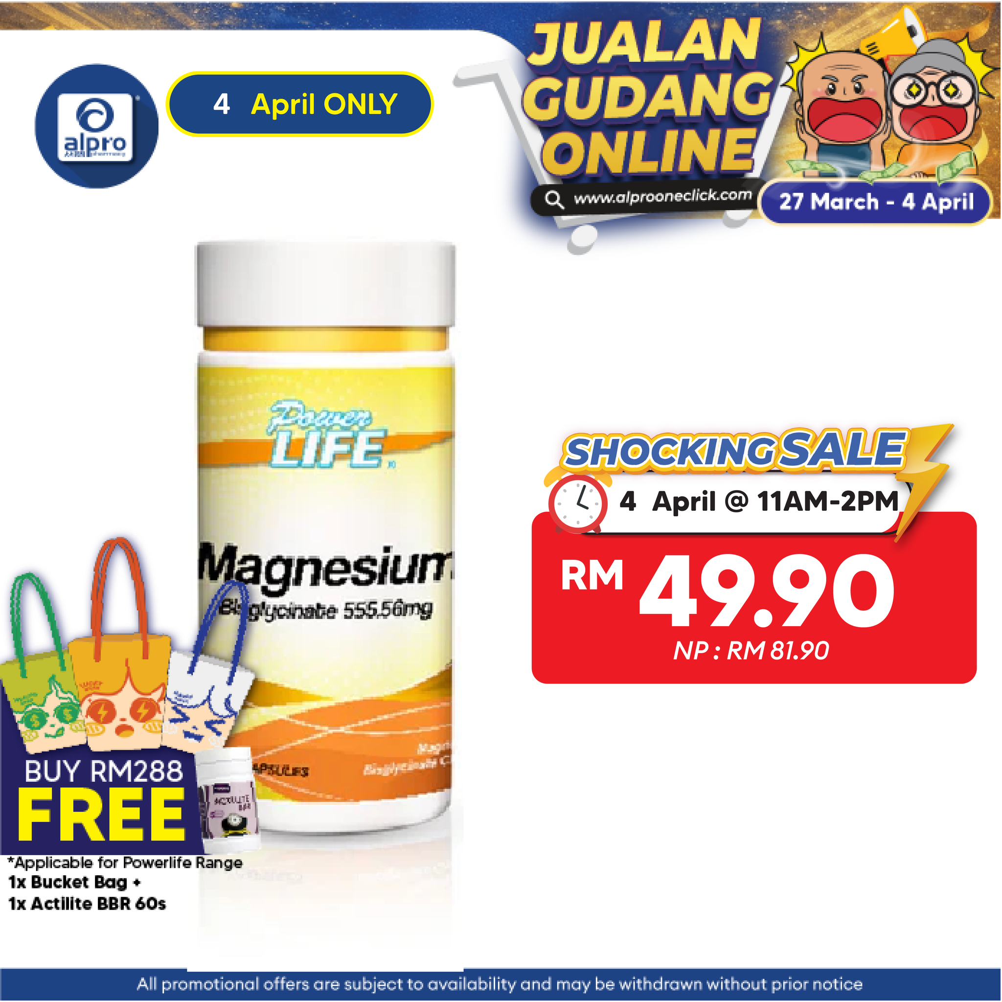 Powerlife Magnesium 555.56mg 60s Powerlife