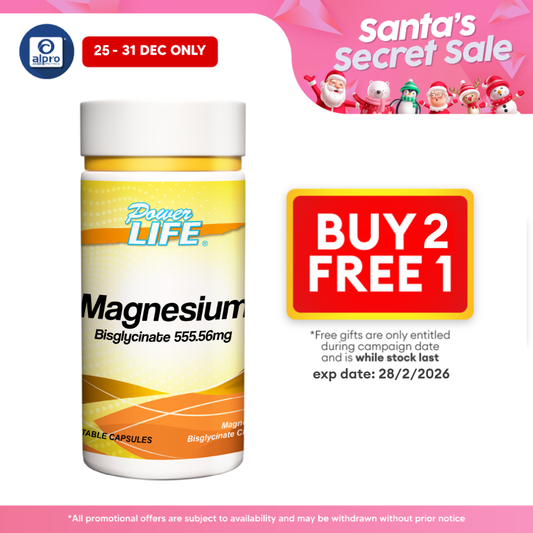 Powerlife Magnesium 555.56mg 60s Alpro Pharmacy