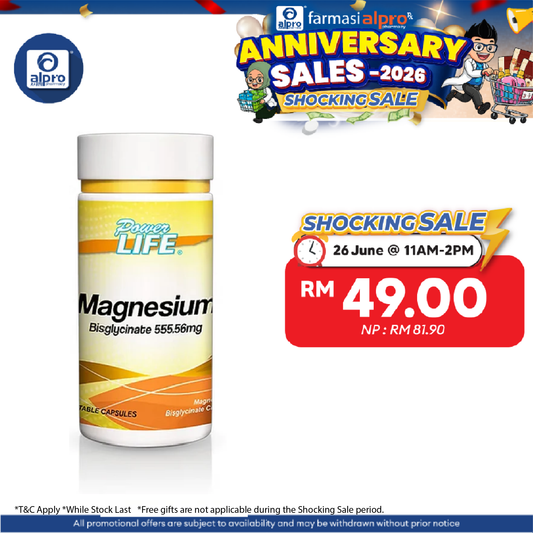 Powerlife Magnesium 555.56mg 60s Powerlife