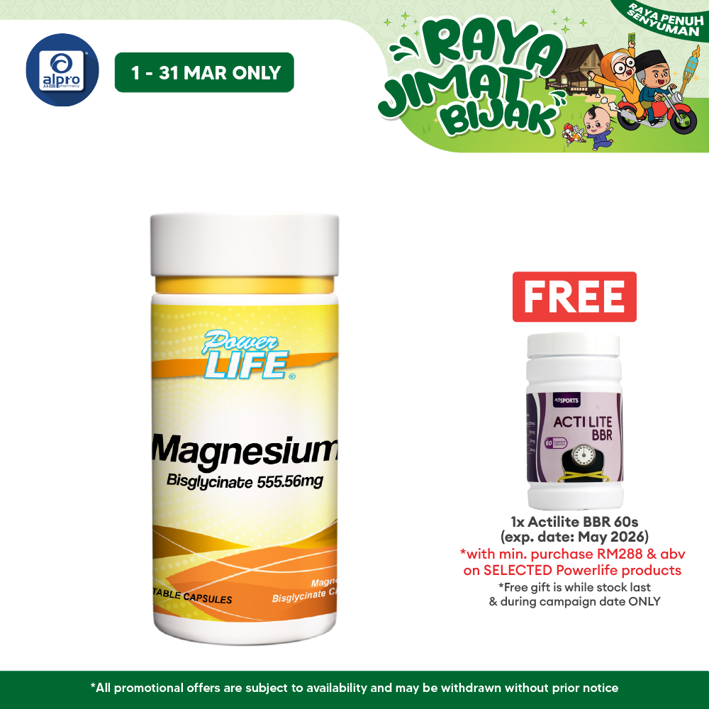 Powerlife Magnesium 555.56mg 60s Powerlife