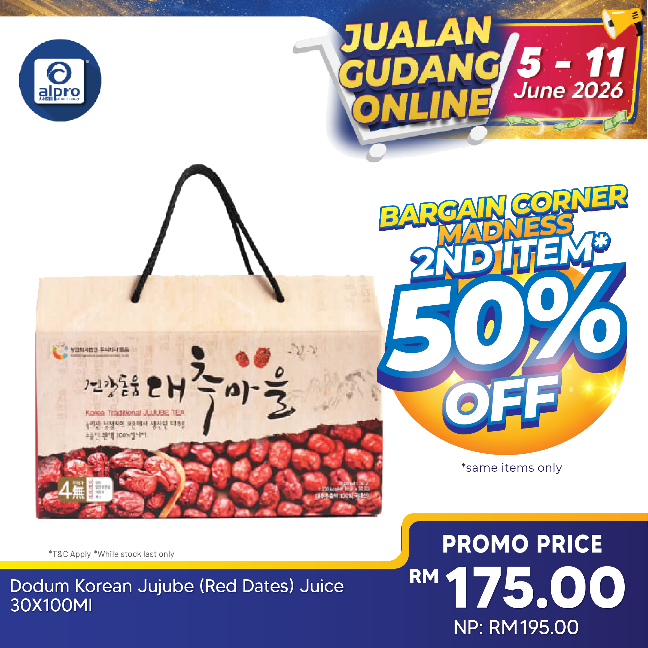 Dodum Korean Jujube Juice 30 x 100ml Dodum
