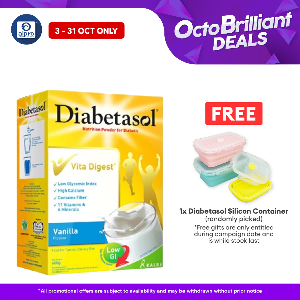Diabetasol Milk Vanilla 600g| Help Control Blood Sugar Alpro Pharmacy