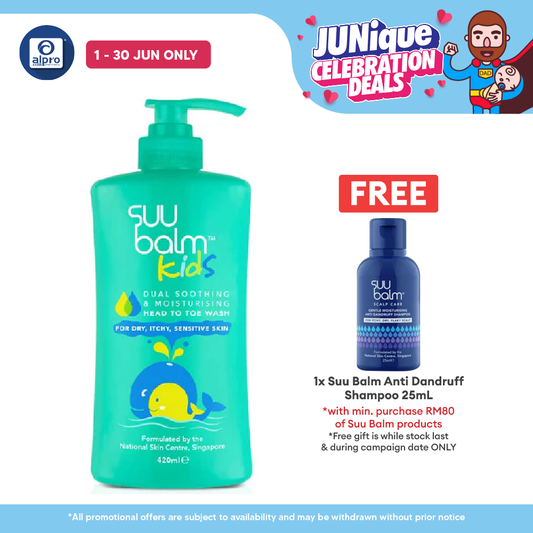 Suu Balm Kids Soothing & Moisturising Head To Toe Wash 420ml Suu Balm