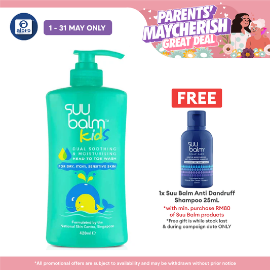 Suu Balm Kids Soothing & Moisturising Head To Toe Wash 420ml Suu Balm