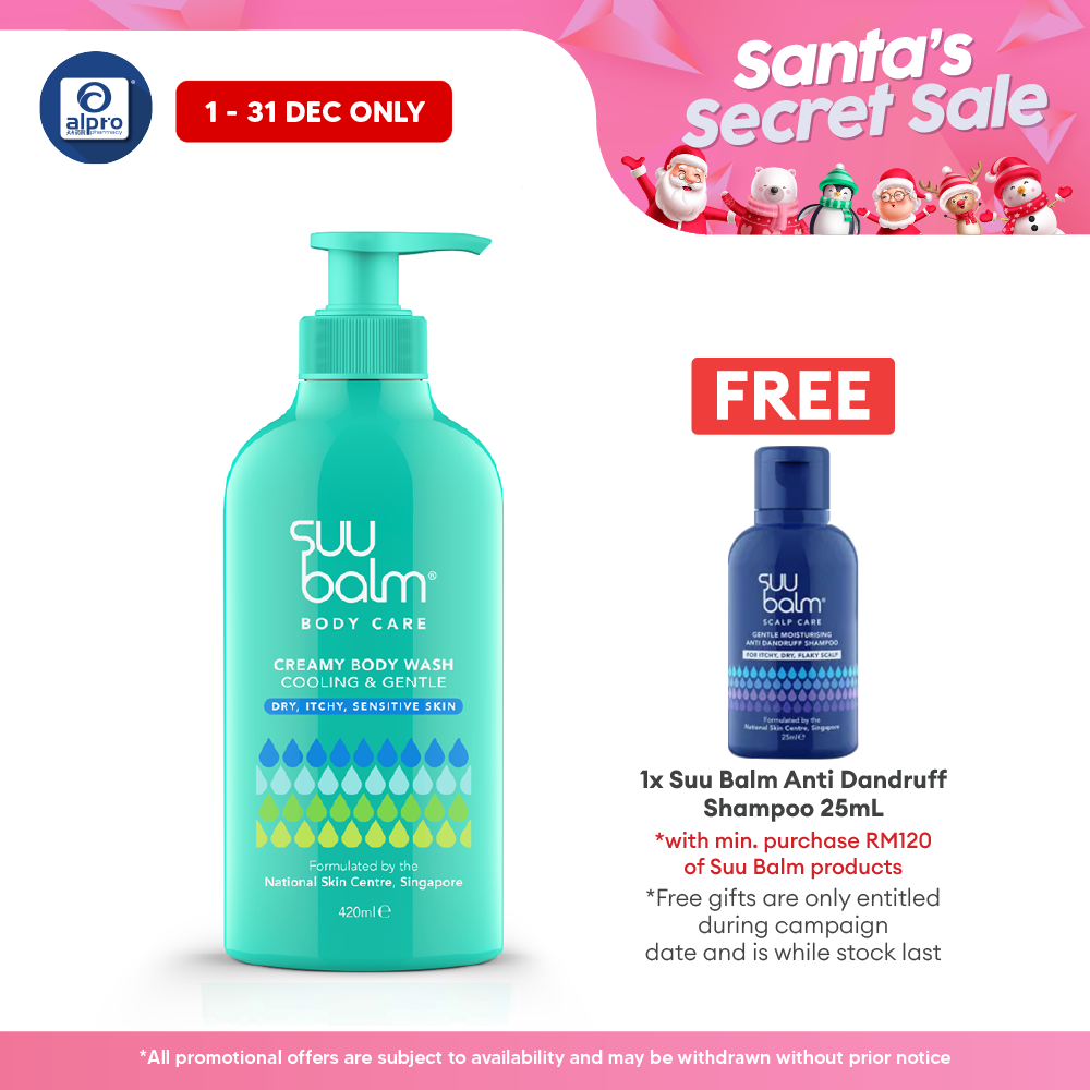 Suu Balm Cooling & Moisturising Cream Body Wash 420ml | For Sensitive and Dry Skin Suu Balm