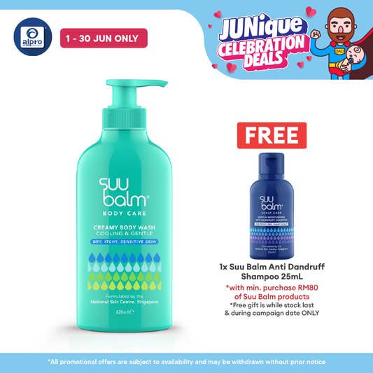 Suu Balm Cooling & Moisturising Cream Body Wash 420ml | For Sensitive and Dry Skin Suu Balm