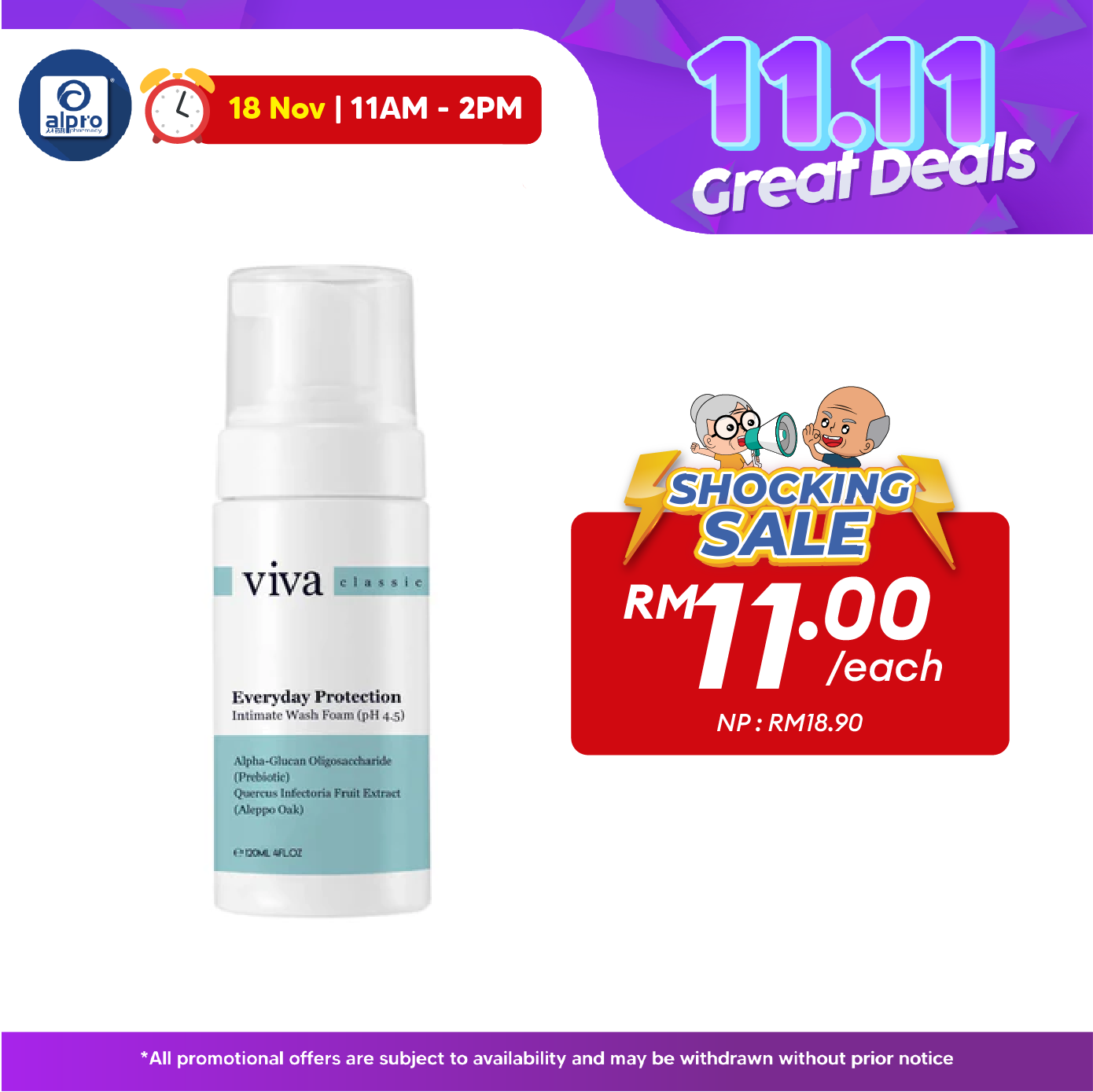 Viva Classic Everyday Protection 120ml | Feminine Wash Alpro Pharmacy