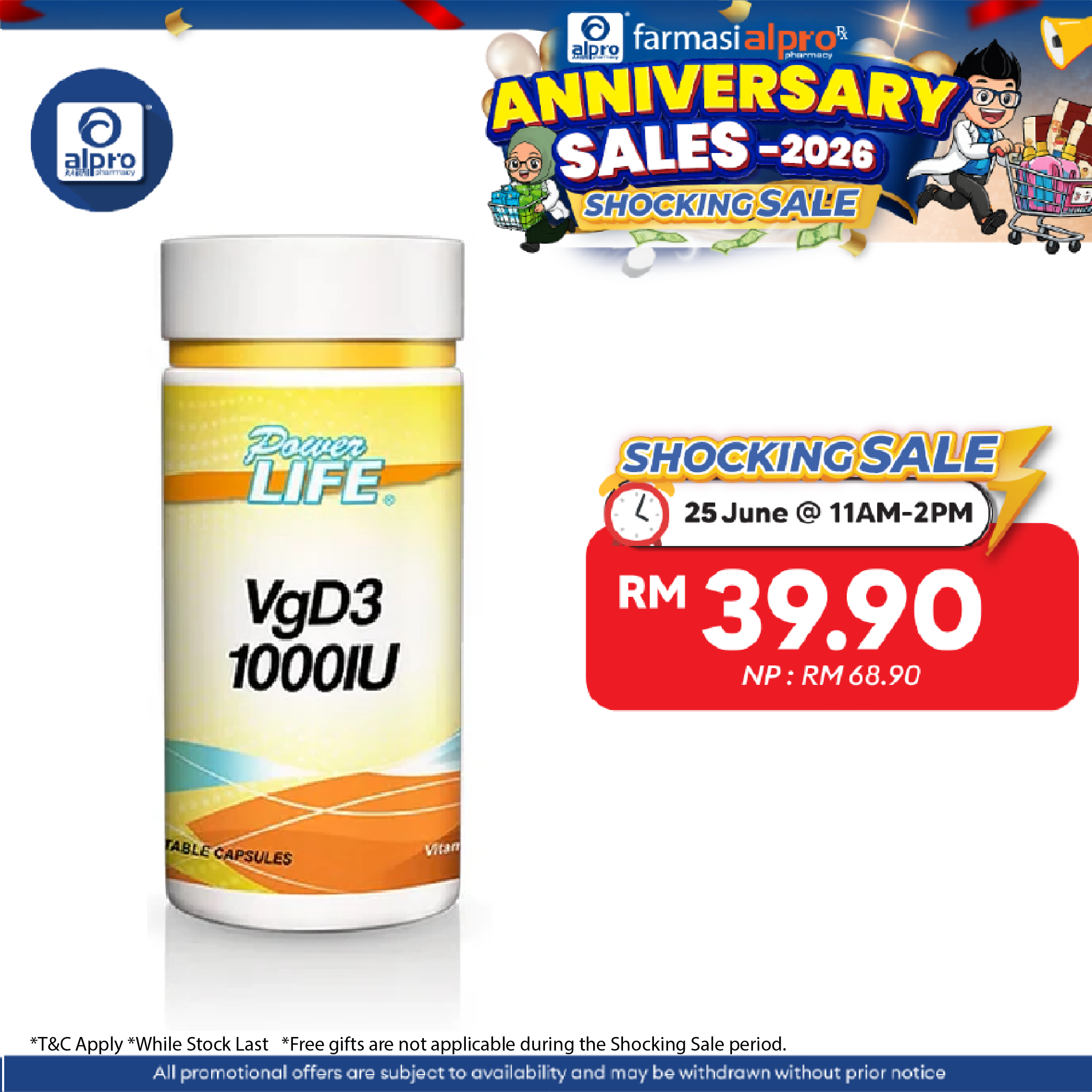 Powerlife Vitamin D3 (VgD3) 1000IU 60s Powerlife