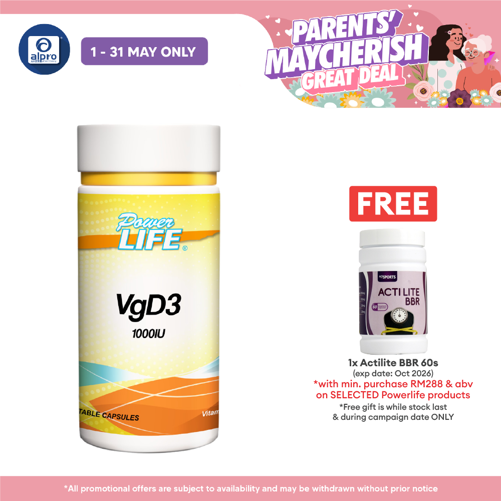 Powerlife Vitamin D3 (VgD3) 1000IU 60s Powerlife