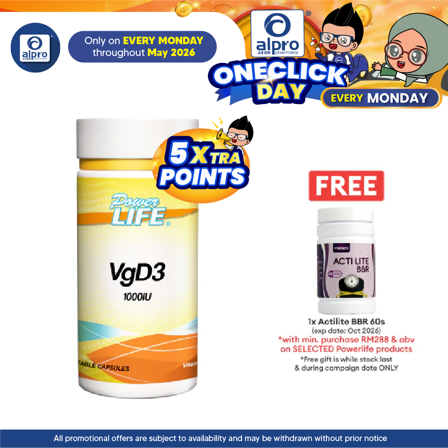 Powerlife Vitamin D3 (VgD3) 1000IU 60s Powerlife