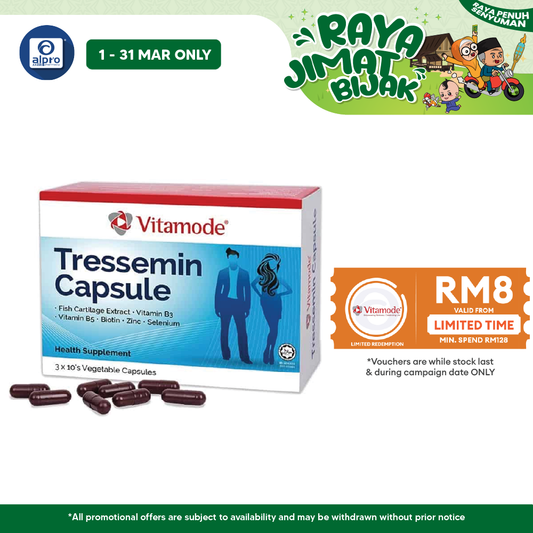 Vitamode Tressemin 520mg Capsule 30s| Nourishes Hair Follicles Alpro Pharmacy