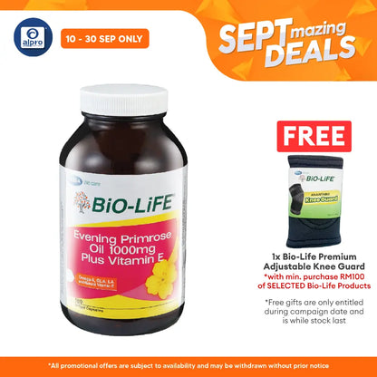 Bio-life Evening Prime Rose 1000mg Plus Vitamin E 180s | Women's Health Alpro Pharmacy