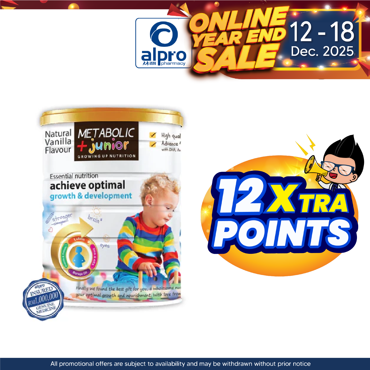 Metabolic + Junior Children's Growing Up Nutrition 350g | For Children Age 1 Year Old & Above