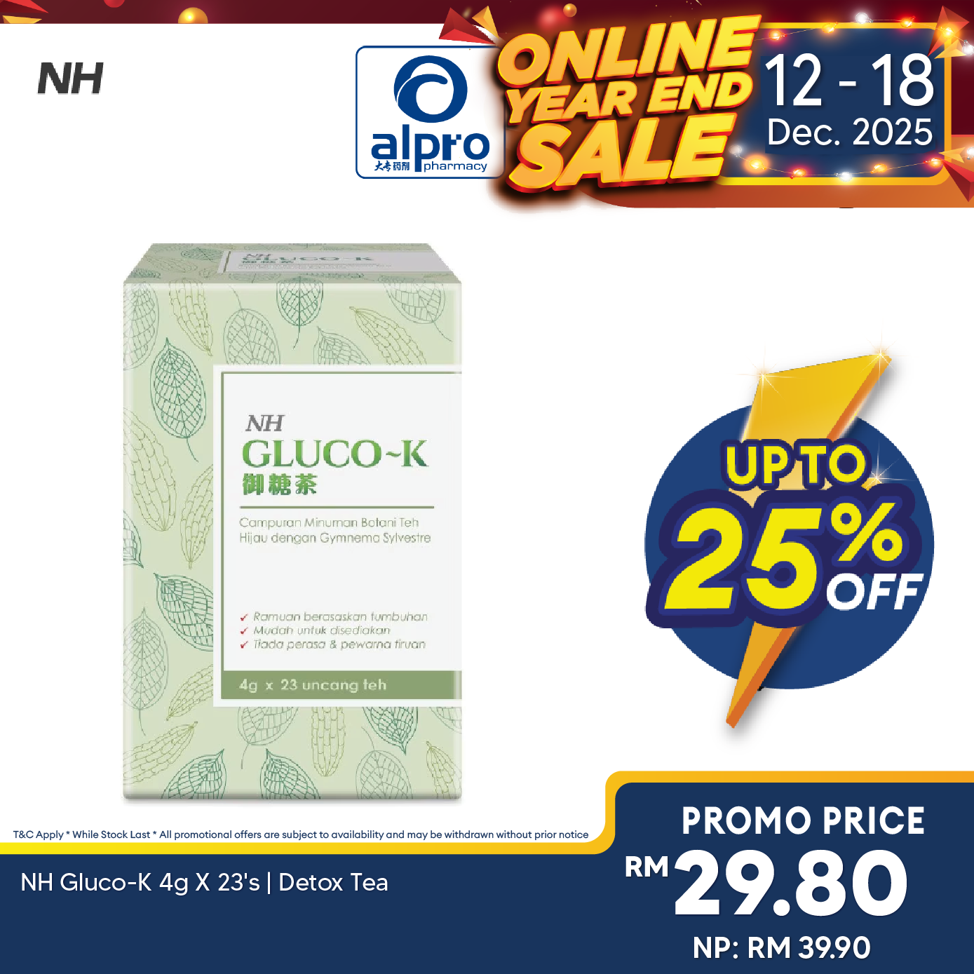 NH Gluco-K 4g X 23's | Detox Tea NH Detoxlim