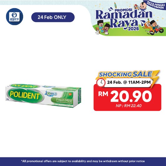 Polident Fresh Mint Denture Adhesive Cream 60g Polident