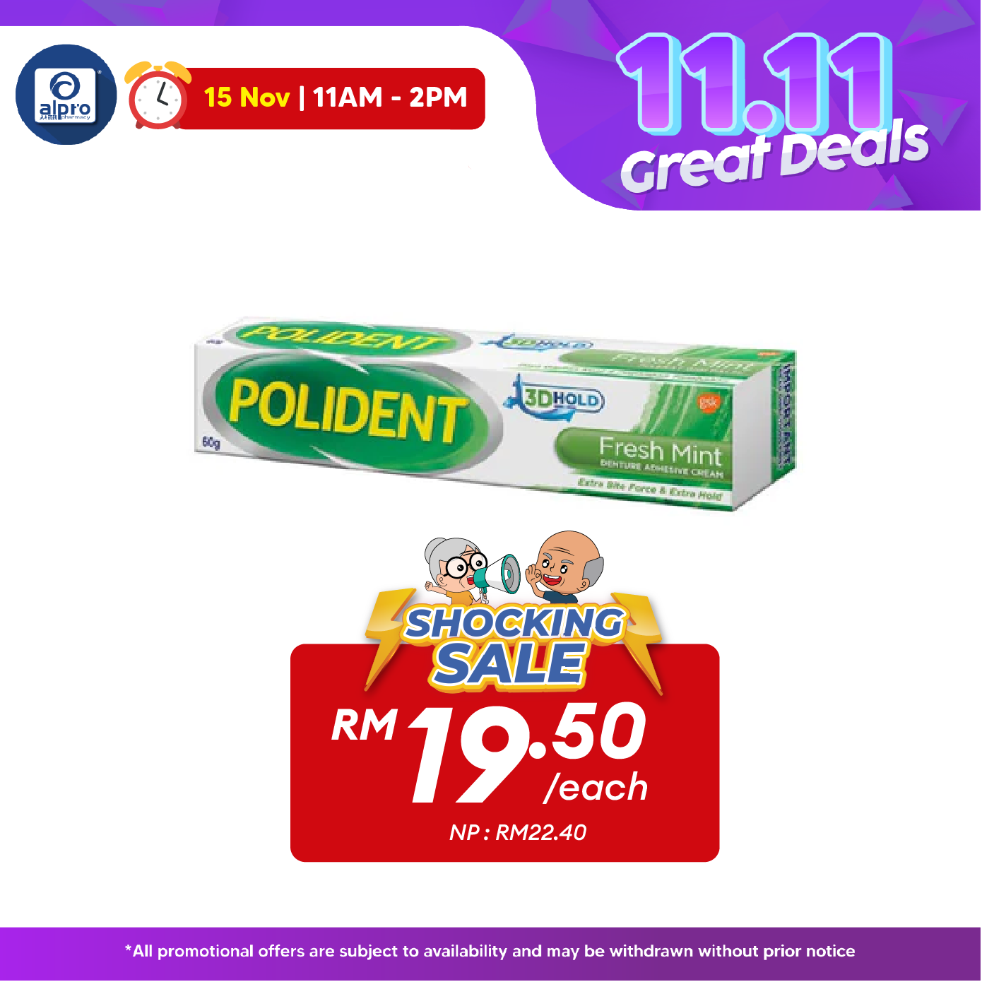 Polident Fresh Mint Denture Adhesive Cream 60g Polident