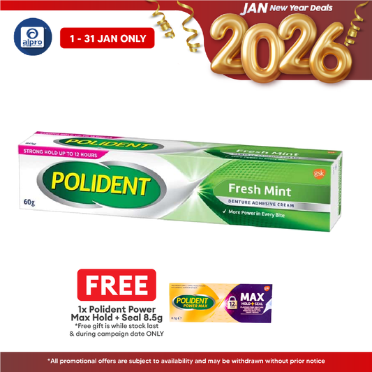 Polident Fresh Mint Denture Adhesive Cream 60g
