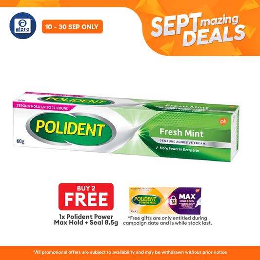 Polident Fresh Mint Denture Adhesive Cream 60g Alpro Pharmacy