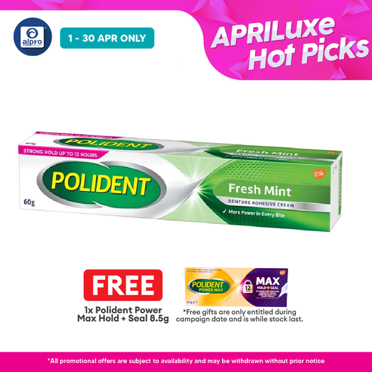 Polident Fresh Mint Denture Adhesive Cream 60g Polident